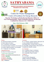 One day Workshop on Hydrothermal Reactor (HTL) and Gas Chromatography- Flame Ionization Detector and Thermal Conductivity Detector (GC- FID/TCD) 2024 Workshop Poster